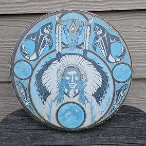 Clarence A Wells Northwest Coast Native American Haida Whale Prayer Hand Drum